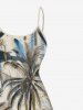 Plus Size Coconut Tree Palm Leaf Print High Low Hawaii Cami Dress -  
