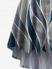 Plus Size Geometric Patterns Colorblock Print High Low Hawaii Cami Dress -  