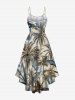 Plus Size Coconut Tree Palm Leaf Print High Low Hawaii Cami Dress -  