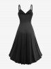 Plus Size Jacquard Cut Flower Chain Decor Ruched Asymmetric High Low Dress -  