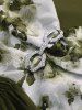 Plus Size Jacquard Cut Flower Chain Decor Ruched Asymmetric High Low Dress -  