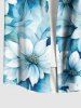 Plus Size Flowers Ombre Print Buttons Pocket Hawaii Shirt For Men -  