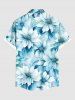Plus Size Flowers Ombre Print Buttons Pocket Hawaii Shirt For Men -  