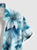 Plus Size Flowers Ombre Print Buttons Pocket Hawaii Shirt For Men -  