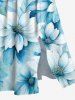 Plus Size Flowers Ombre Print Split Hawaii Midi Dress - Bleu clair 5X