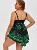 Plus Size & Curve Paisley Handkerchief Padded Modest Tankini  Swimsuit -  