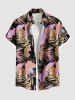 Tropical Leaf Flower Leopard Print Plus Size Matching Hawaii Beach Outfit For Couples -  