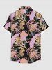 Tropical Leaf Flower Leopard Print Plus Size Matching Hawaii Beach Outfit For Couples -  