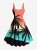 Coconut Tree Ombre Sun Print Plus Size Matching Hawaii Beach Outfit For Couples -  