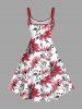Flowers Leaf Chinese Style Print Plus Size Matching Hawaii Beach Outfit For Couples -  