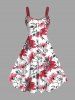Flowers Leaf Chinese Style Print Plus Size Matching Hawaii Beach Outfit For Couples -  