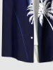 Rouleau Grande Taille à Imprimé Cocotiers avec Lumière en Haut Transparent pour la Plage - Bleu profond 