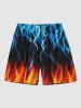 Ice and Fire Flame Glitter Dots Print Plus Size Matching Outfit For Couples -  