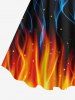 Ice and Fire Flame Glitter Dots Print Plus Size Matching Outfit For Couples -  