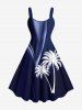 Coconut Tree Curve Light Beam Print Plus Size Matching Hawaii Beach Outfit For Couples -  