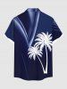 Coconut Tree Curve Light Beam Print Plus Size Matching Hawaii Beach Outfit For Couples -  