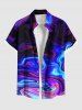 Colorful Ocean Currents Print Plus Size Matching Hawaii Beach Outfit For Couples -  