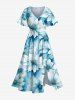 Flowers Ombre Print Plus Size Matching Hawaii Beach Outfit For Couples -  