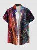 Colorful Ombre Light Beam Spotted Print Plus Size Matching Hawaii Beach Outfit For Couples -  