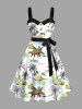 Colorful Coconut Tree Sea Cloud Dinosaur Print Plus Size Matching Hawaii Beach Outfit For Couples -  