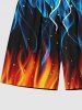 Plus Size Ice Fire Flame Print Hawaii Beach Shorts For Men -  