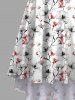 Robe caraco hawaïenne taille haute à imprimé fleurs et branches grande taille - Blanc L