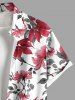 Plus Size Flowers Leaf Chinese Style Print Buttons Pocket Hawaii Shirt For Men -  