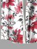 Plus Size Flowers Leaf Chinese Style Print Buttons Pocket Hawaii Shirt For Men -  