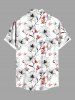 Plus Size Flowers Branches Print Buttons Pocket Hawaii Shirt For Men -  