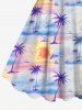 Plus Size Coconut Tree Sun Cloud Print Hawaii Ombre A Line Tank Dress -  