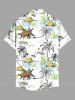 Chemise Hawaiienne Imprimé Cocotier Coloré Grande Taille avec Poche - Blanc 6XL