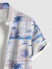 Chemise Ombre à Imprimé Nuage de Soleil avec Poche Grande Taille pour Homme - Violet clair 3XL