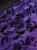 Plus Size Gothic Floral Mesh Flocking Patchwork Textured Ruched Grommet Buckle Tank Top -  