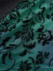 Débardeur grande taille en maille florale gothique floquée, patchwork texturé, froncé, avec boucle à œillets - Vert 5x | US 30-32