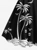 Plus Size Coconut Tree Sun Bird Two Tone Print Hawaii Tank Dress -  