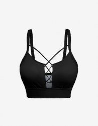 Haut de Tankini en Couleur Unie (Epaule Ajustable à Bretelle) - Noir L