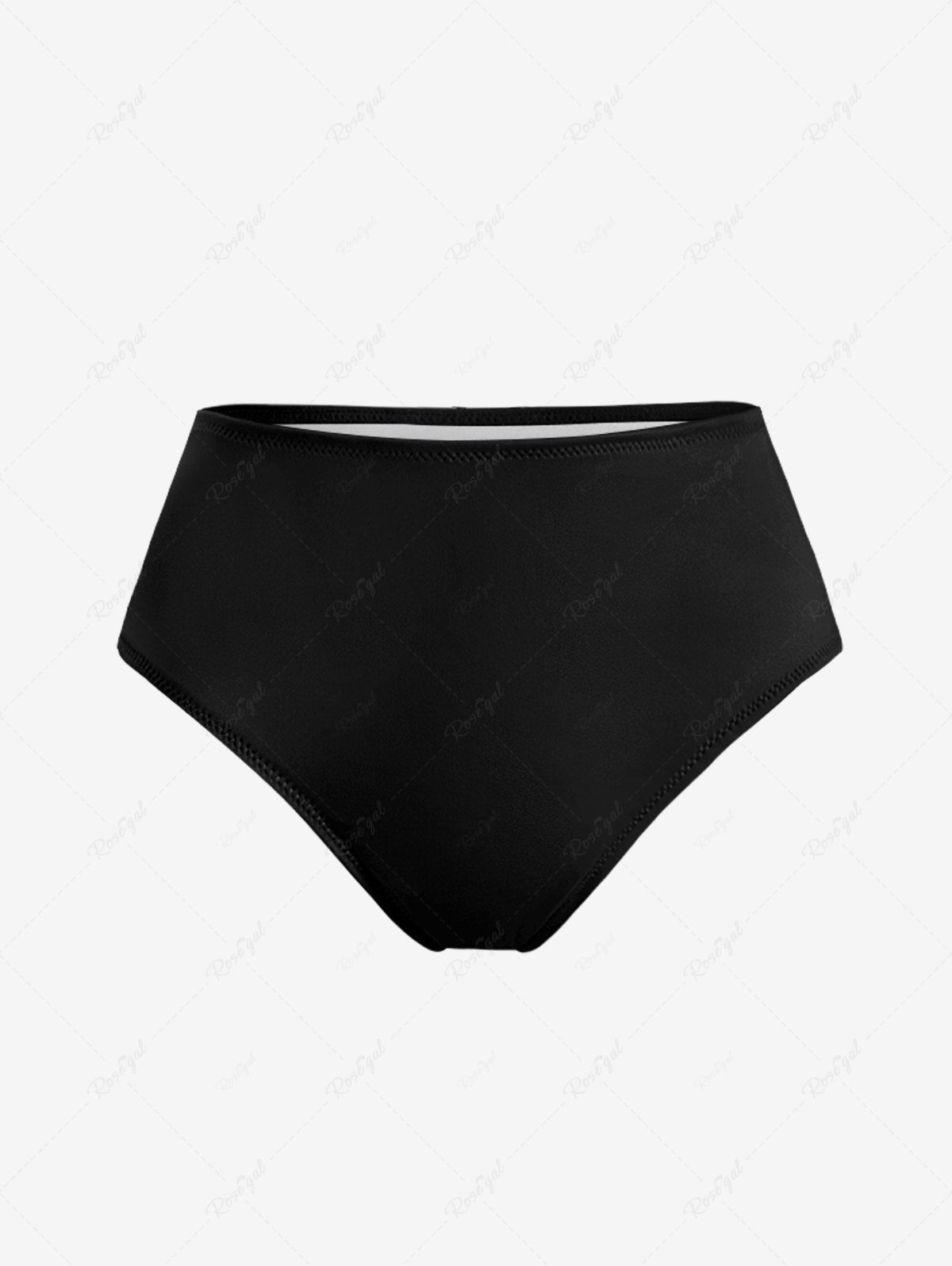 Bas de Maillot de Bain Tendance de Couleur Unie Noir 1X