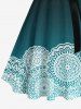 Tenue de plage hawaïenne assortie grande taille à imprimé ethnique floral vintage pour couples - Vert 