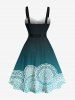 Tenue de plage hawaïenne assortie grande taille à imprimé ethnique floral vintage pour couples - Vert 