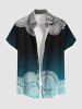 Tenue de plage hawaïenne assortie grande taille à imprimé ethnique floral vintage pour couples - Vert 