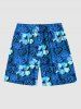 Tropical Leaf Hibiscus Flower Print Plus Size Matching Hawaii Beach Outfit For Couples -  