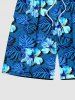 Tropical Leaf Hibiscus Flower Print Plus Size Matching Hawaii Beach Outfit For Couples -  