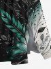 Ombre Colorblock Leaf Ink Splatter Print Plus Size Matching Hawaii Beach Outfit For Couples -  