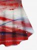 American Flag Paint Splatter Print Plus Size Matching Set -  