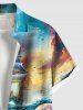 Octopus Sea Waves Sailboat Ombre Sky Print Plus Size Matching Hawaii Beach Cruise Shirts Dress Outfit For Couples -  