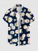 Tenue de Plage Grande Taille Imprimé à Fleurs Assorti pour la Plage - Bleu profond 