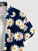 Tenue de Plage Grande Taille Imprimé à Fleurs Assorti pour la Plage - Bleu profond 