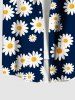 Tenue de Plage Grande Taille Imprimé à Fleurs Assorti pour la Plage - Bleu profond 