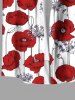 Tenue de plage hawaïenne assortie grande taille à imprimé branches de fleurs pour couples - Rouge 