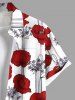 Tenue de plage hawaïenne assortie grande taille à imprimé branches de fleurs pour couples - Rouge 